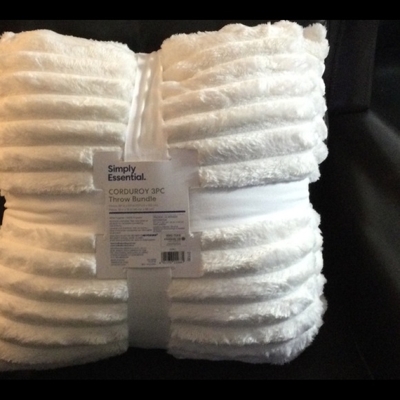 Simply Essential Corduroy 3pc THROW BUNDLE 50 X 60 on Throw - Picture 5 of 10